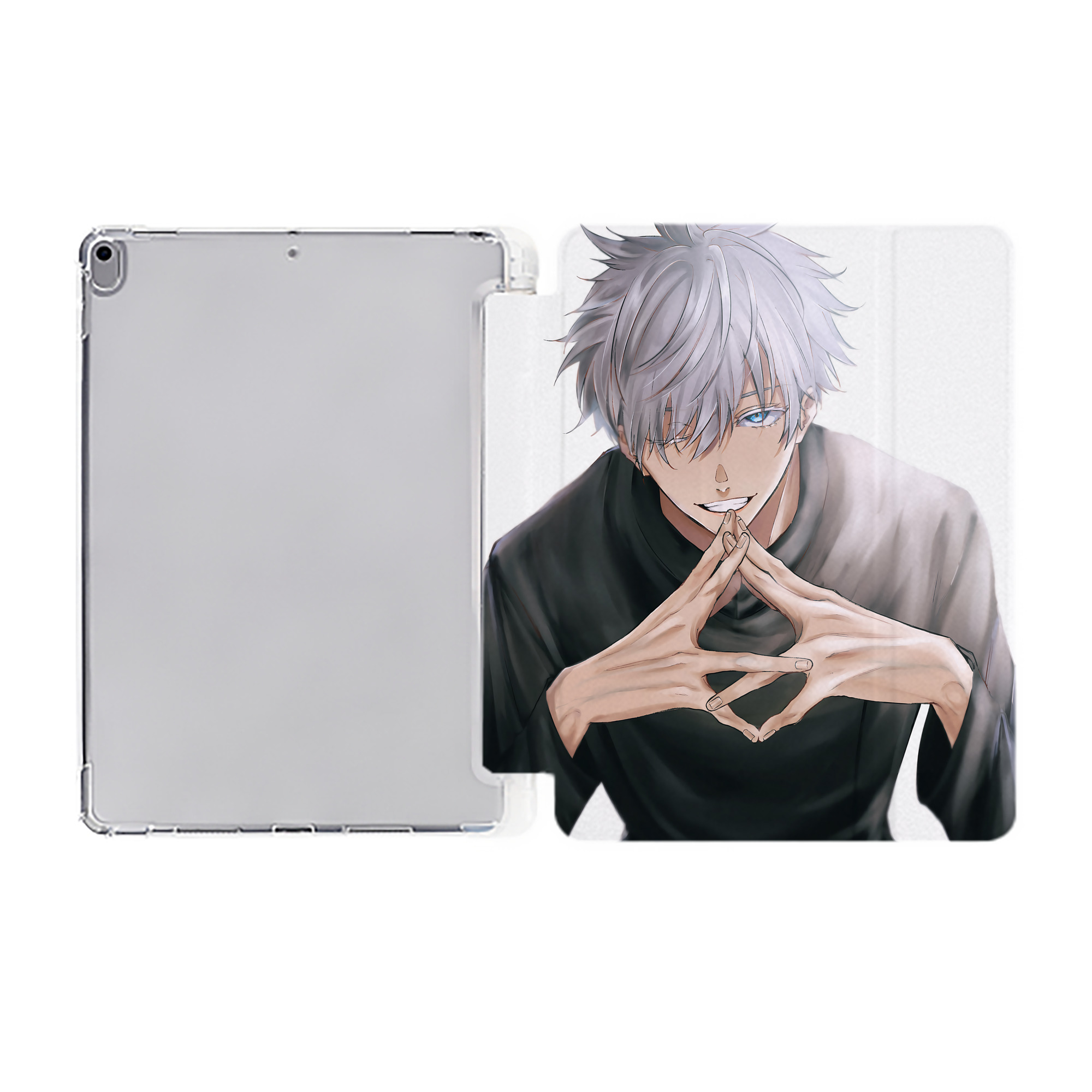 （画像用） 呪術廻戦 Jujutsu Kaisen IPad ケース ペン収納付き 三つ折りスタンド PUレザー×シリコン 対応機種9.5/10.5/10.9インチ
